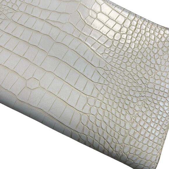 Sondra Roberts | Faux Crocodile Embossed Convertible Clutch Crossbody Bag | Nude - Picture 6 of 14